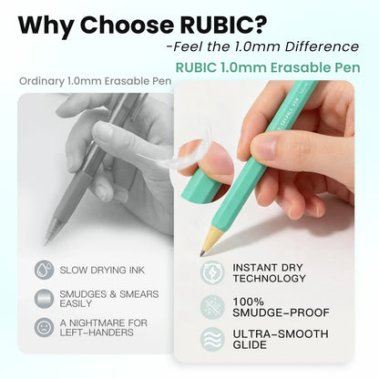 iiGEN x Creative Lettering RUBIC Erasable Gel Pen - 1.0mm Bold Point, Quick-Dry Ink, 12/24 Colors, Back to School College Supplies, Office Accessories, Journaling & Office Use
