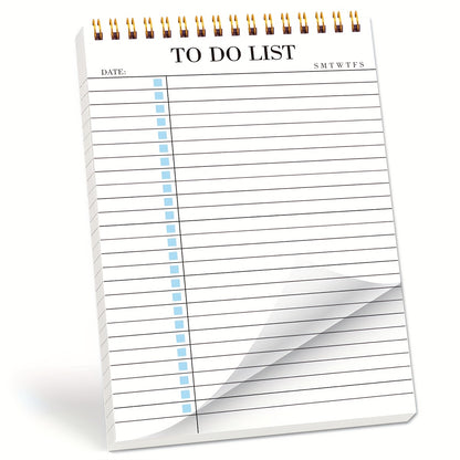 Office Supplies to Do List Notepad, Undated Daily Planner Notepad with to Do List Notebook Checklist Planner Spiral Cover Notepad for School Planner, 52 Sheets, 5.71"*8.66" A5 Size