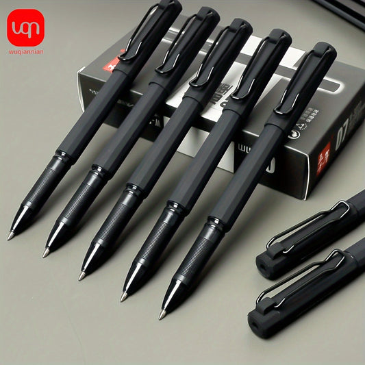[Gel Pen 0.7mm] WQN) 2/5pcs Gel Pen Minimalist Black Neutral Pens, 0.7mm Nib, New, Business Style, Exam Use, Practice Pen, Writing Pen, Comfortable Grip, Easy To Write, Writing, Smooth And Dry Writing